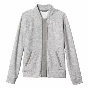 NEW ATHLETA Stronger Bomber Jacket Heather Gray
